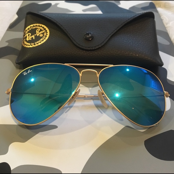 Ray-Ban Accessories - Blue Flash Aviator Ray Ban Sunglasses